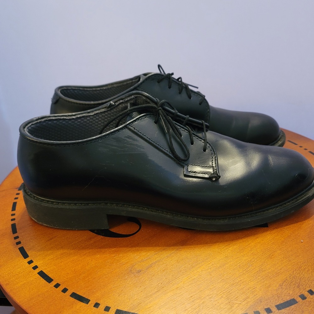 Capps Shoe Company Mens Black Leather Uniform Oxford Shoes 90258 Size 10 D USA